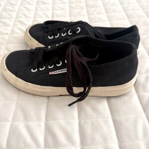 Classic Superga Black Canvas Sneakers Size 36